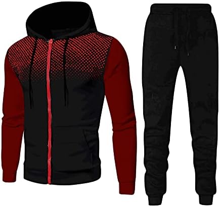 Hoodies gráficos Dudubaby para homens, terno de fitness casual de esportes de inverno com moletom de moletom e calças de capuz