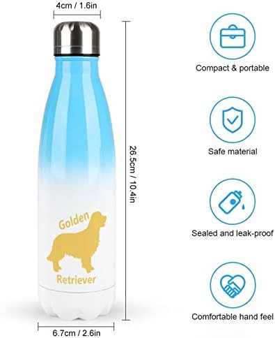 Golden Retriever 17oz Sport Water Bottle Bottle Stainless Acele A vácuo Isolado em forma de cola reutilizável Flask Sports