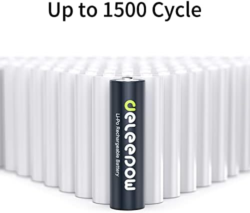 Pacote DeLeepow de Batterie AA recarregável com carregador e baterias AA de lítio