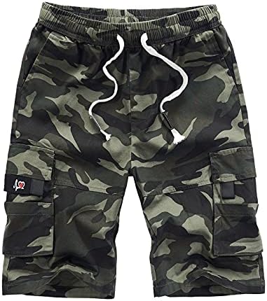 Ymosrh masculino shorts masculinos calças de bolso de cordão masculino de algodão