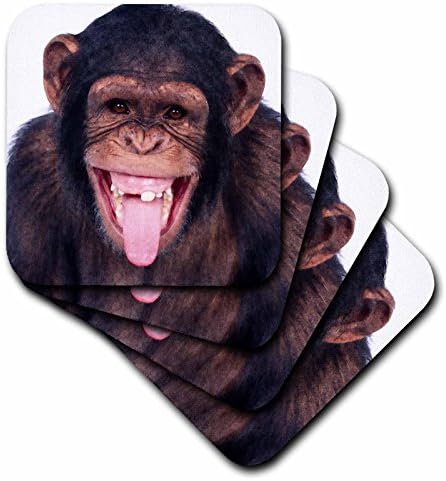 3drose tnmgraphics rindo montanha -russa de macacos, macio, conjunto de 4
