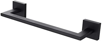 Kenivix fosco preto preto de 12 polegadas barra de toalhas para banheiro cozinha hand touther prato panor hanger sus304 montagem