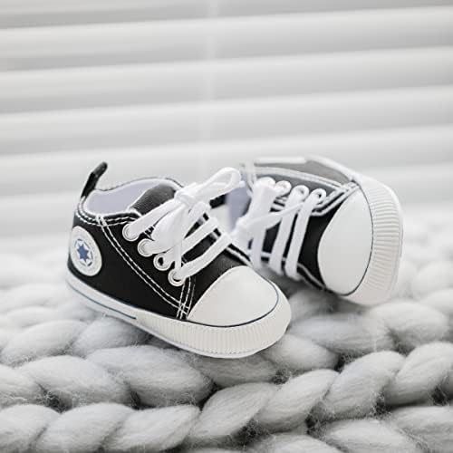 KidsUn Unisex Baby Garotas Meninas High Top Sneaker Soak Soft Anti-Slip Sole recém-nascido First First Walkers Canvas Sapatos