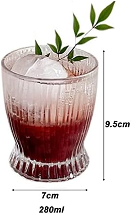 Bebendo vidro, [conjunto de 2] copo de barra de bares, copos de vidro duráveis ​​claros, conjuntos de artigos de vidro ideais