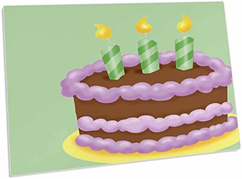 3drosrose bolo bolo de cobertura roxa e velas verdes - tapetes de banca de mesa