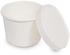 DHG Professional 250 Define recipientes de alimentos de papel branco com tampas ventiladas, para fazer tigelas de sopa quente, xícaras de sorvete descartáveis