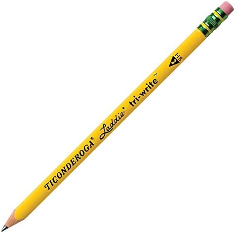 Lápis Ticonderoga® Tri-Write, com borrachas, líder nº 2, amarelo, pacote de 36