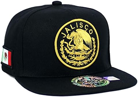 LOGO MEXICANO ESTADO MEXICO Federal Logo bordado Snapback Flat Bill Baseball Cap