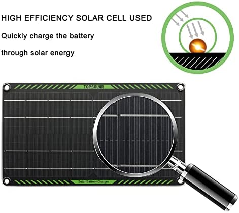 Topsolar 10 watts 12 volts Carregador solar solar 10W 12V Painel solar Carregador de bateria portátil mantenedor de bateria por portão