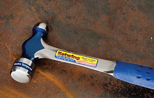Estwing E3-32BP Ball Pein Hammer, alça de vinil de nylon reto, 14 1/2 , aço 32 onças. Cabeça, azul,