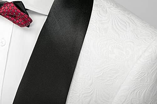 Uninukoo Mens Suits 3 peças Slim Fit Jacquard Tuxedo Shawl Lapela para Prom do Casamento
