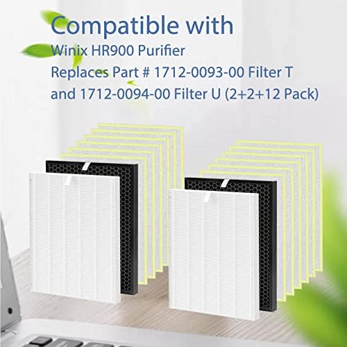 Kit de filtro de substituição HR900 Compatível com o purificador Winix HR900, substitui a parte nº 1712-0093-00 filtro