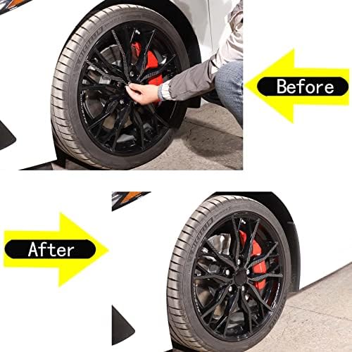 Decalques de roda de fibra de carbono Daeiclru compatíveis com Chevrolet Corvette C8 2020-2023, decalque de acabamento no cubo da roda de carro, acessórios externos, 20pcs