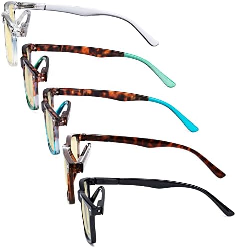 Os óculos de leitura dos homens oculares - 5 pares de leitores para homens - inclui leitura de óculos de sol +3.00