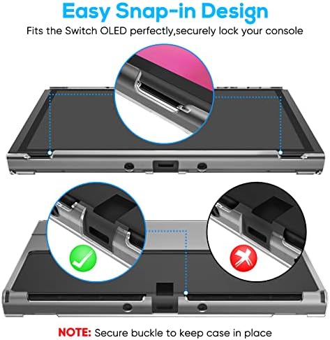 [Atualizado] Caso Dockable 3in1 para o modelo OLED Nintendo Switch, Caso de proteção ao PC do console Clear PC, caixa de TPU mole ergonômica