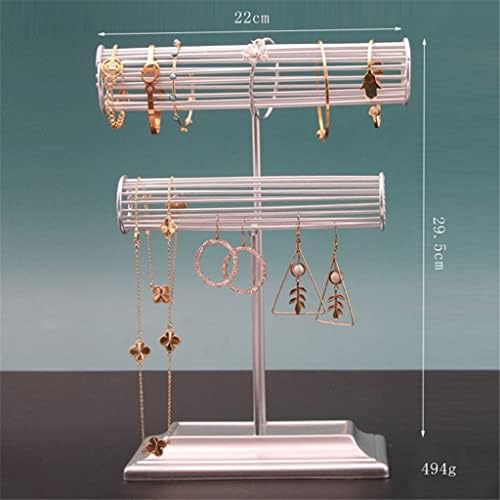 Xiezi 2 camadas Metal Jewelry Tower Bracelets Solder Jóias Exibição de jóias Stand Desktop Jewelry Organizador para casa