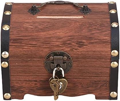 Caixa de armazenamento de baú de tesouro de madeira mispro com preservação de hobby de memória de trava preservação rústica