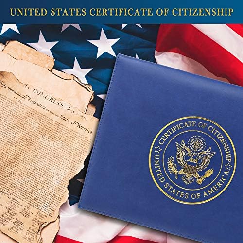 Certificado de cidadania dos EUA e Certificado de Certificado de Naturalização Pasta Casol Frame Gifts Patrióticos Únicos para novos cidadãos americanos Garantia de devolução do dinheiro