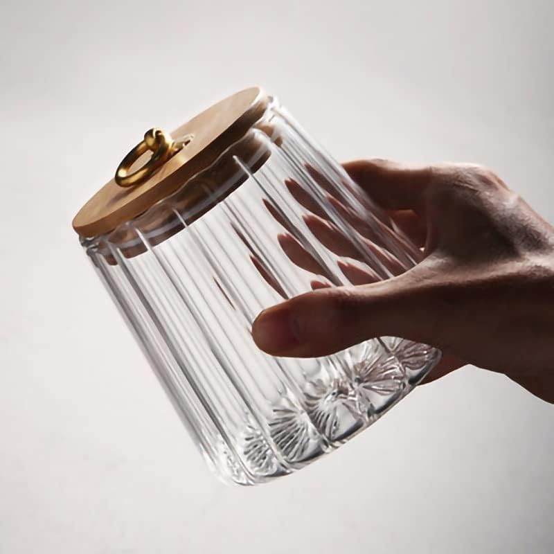 Sdgh selado transparente tempero de vidro maconha jarra com tampa, caixa de armazenamento de pimenta salgada tigela de açúcar Acessórios