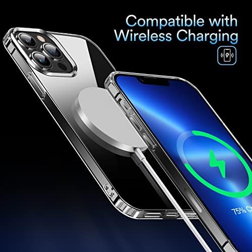 Case de telefone Crystal Clear de Elando Compatível com o iPhone 13 Pro Case, Caixa de telefone fino à prova de choque à prova de que não amarra a qualidade, 6,1 polegadas
