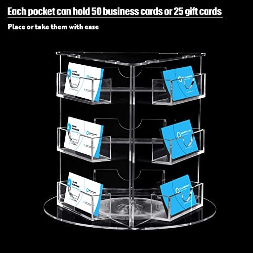 9 bolso acrílico rotativo para o suporte para cartão de visita girando cartão de visita transmissora clara de bancada organizador
