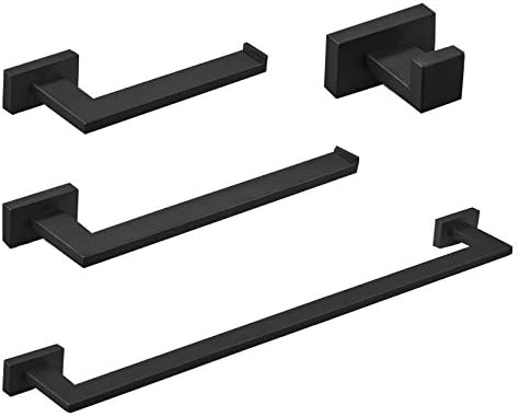 Conjunto de acessórios para banheiros de 4 peças de 4 peças, conjunto de hardware de hardware de toalha montado na parede,