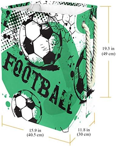 Padrão de futebol Indomer 300D Oxford PVC Roupas à prova d'água cesto de lavanderia grande para cobertores Toys de