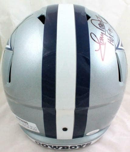 Tony Dorsett autografou Dallas Cowboys f/s capacete de velocidade com hof -jsa w *preto - capacetes NFL autografados