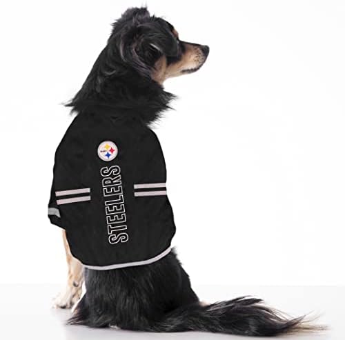 Animais de estimação NFL Pittsburgh Steelers Camiseta de cachorro, camisa de cães de futebol e gatos - camiseta de estimação esportiva durável - 3 tamanhos, roupa de estimação da NFL, camiseta reflexiva na cor do time, tee de cão de futebol legal