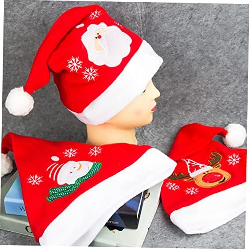 Kesyoo 3pcs adulto Papai Noel Hat Christmas Chete de Natal Hat de Papai Noel Flaneta Flaneta Chapéus de Xmas Gorros Navideños