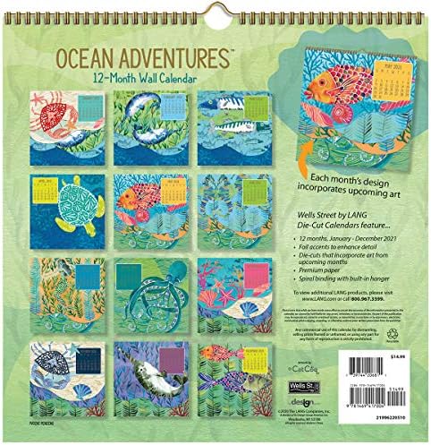 WSBL Ocean Adventures 2021 12x12 Calendário Espiral Diecut