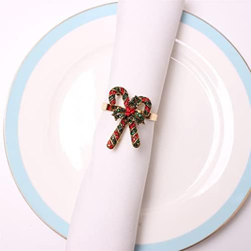 XJJZS 12pcs Cane de canela de Natal Diamante Buckle Fashle Fashion Fashion Rings de guardanapo vintage anéis de guardanapo