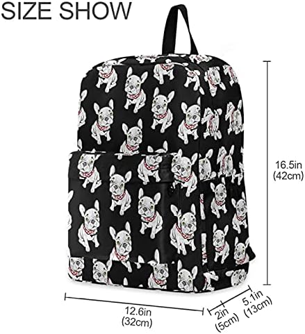 Zzwwr desenho animado fofo bulldogs bulldogs mochila de computadores de poliéster grande mochila para bolsa de livros de viagens esportivas para negócios
