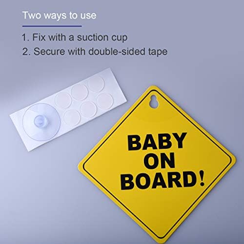 Baby a bordo adesivo para carros, placas para carro, 5 por 5 Sticker Avice Board com copos de sucção e stick nano