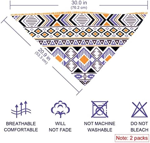 2 pacote de cachorro bandana cigana tribal étnica geométrica impressão estampada lenço de estimação Triângulo ajustável