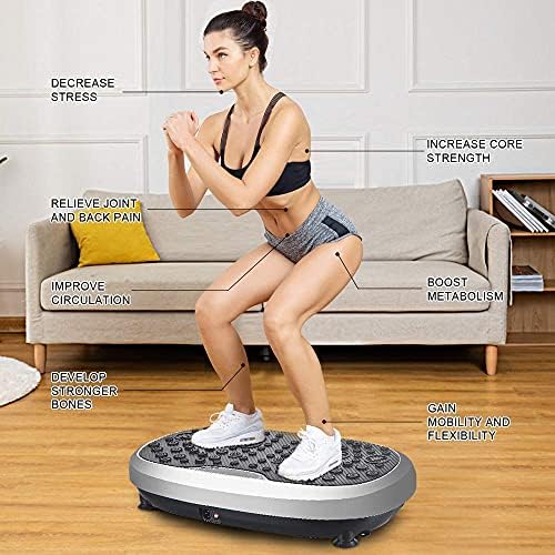 Eilison Fitmax 3D XL Placa de vibração Máquina de exercício - Plataforma de fitness de exercícios para corpos inteiros com