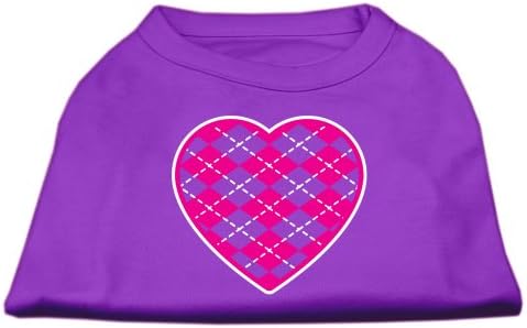 Mirage Pet Products Argyle Heart Pink Screen Print camisa roxa xxl