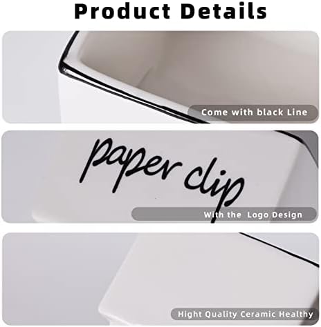 Ontube Farmhouse Paper Clipe Dispenser Organizer para mesa branca de 3 polegadas