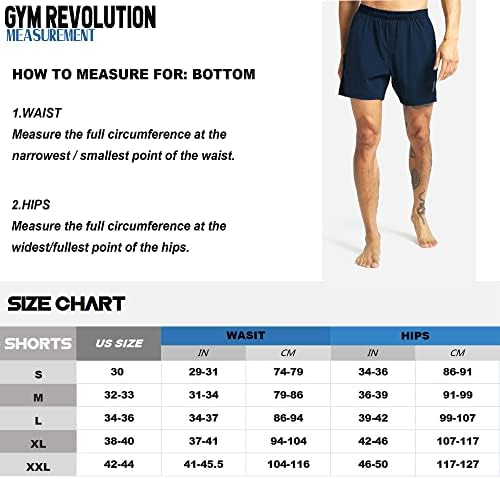 Gym Revolution Men's 5 '' Workout Athletic Shorts seco rápido que executa treinamento curto com bolsos com zíper