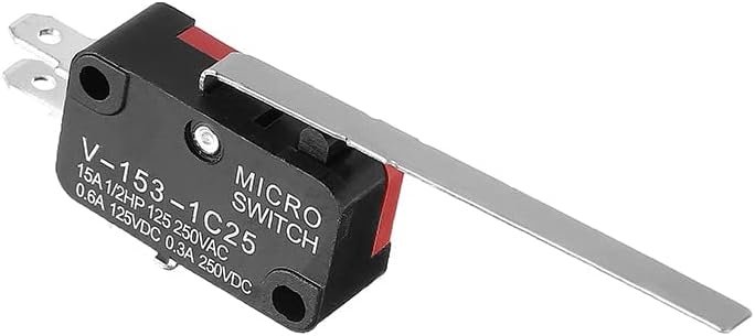 Interruptor de Límite de 10 Piezas, V-153-1c25 de Precisión, Palanca de Bisagra Recta Y Larga Elécrica Tipo Spdt Miini, Micro