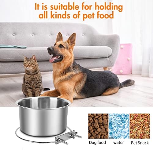 Pet Crate Water and Food Bowl, tigela de alimentação pendurada, sem derramamento, alimentador de gato de cães inquebrável