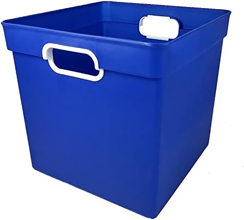 Romanoff ROM72504-3 BIN de cubo de plástico, 11,5 x 11 polegadas x 10,5 polegadas, azul, pacote de 3