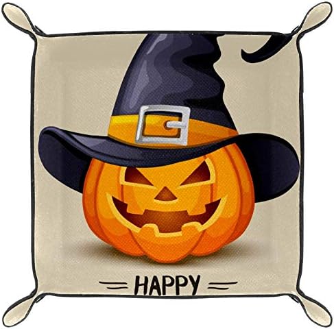 Lyetny Happy Halloween Organizador Bandeja Caixa de armazenamento Bandeja de mesa de mesa Caddy Alterar a carteira de caixa de