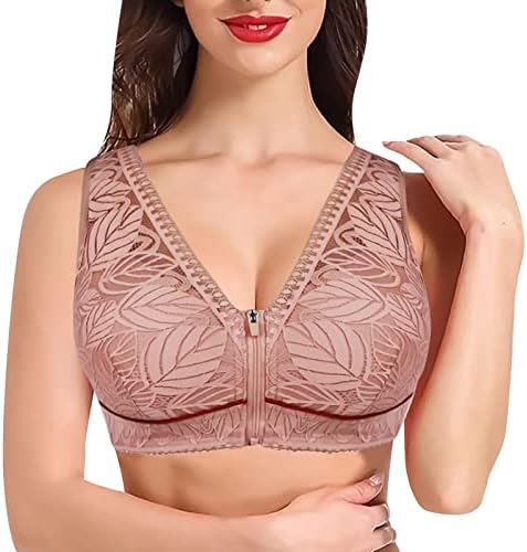 Sutiãs esportivos para mulheres se encaixam sem arame de fechamento frontal sem arame Bralette Bralette Halter Bras