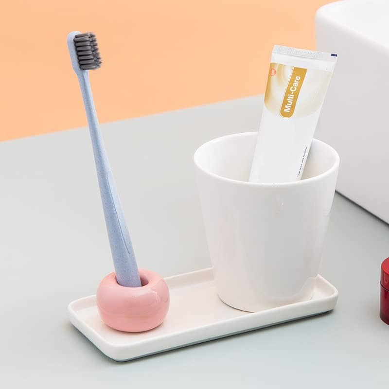 Base de dentes de dentes de banheiro criativo Base cerâmica bandejas brancas Bandejas de retângulo Stand Stand Armazy Sanity Acessórios para banheiros