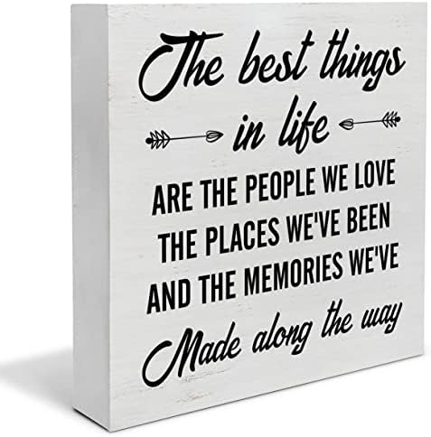 As melhores coisas da vida são as pessoas que amamos a caixa de madeira, sinal de decoração de madeira, sinal de madeira, plata