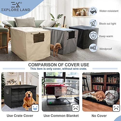 Explore o pacote de cobertura de caixa de cães preto de 36 polegadas com 36 polegadas com tampa de cama de cachorro de 36 polegadas