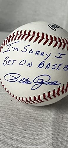 Pete Rose assinou Sinto muito, eu aposto no beisebol OMLB Baseball JSA - beisebol autografado