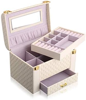MJCSNH Fashion Portable Jewelry Storage Box New Tecla Jewelry Box Caixa de jóias de cosméticos, caixa de jóias portáteis de