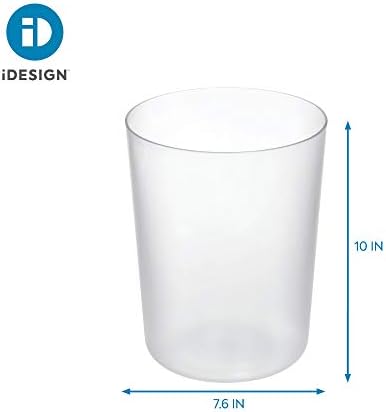 Idesign Finn BPA sem cesto de resíduos redondos de plástico - 7,64 x 7,64 x 10 , claro